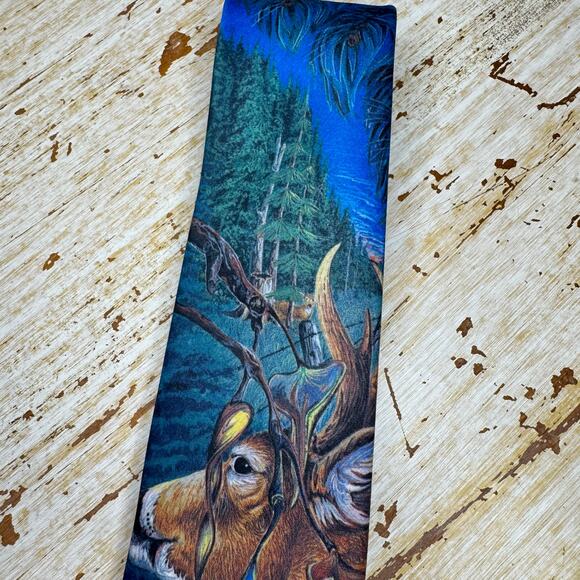 Ralph Marlin Deer Hunting Woods Vintage 1988 Neck Tie One Size - Picture 4 of 8